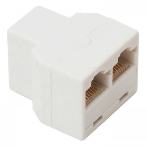 Adaptor 8p8c ISDN RJ45 mama la 2x RJ45 mama alb Goobay