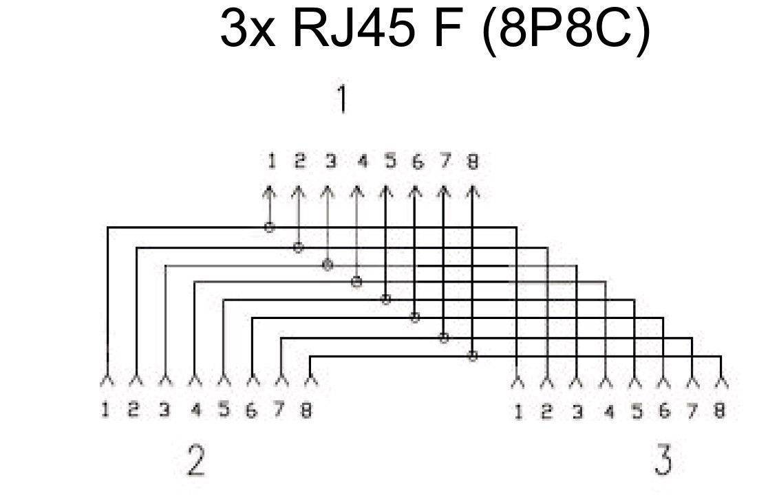 Adaptor 8p8c ISDN RJ45 mama la 2x RJ45 mama alb Goobay
