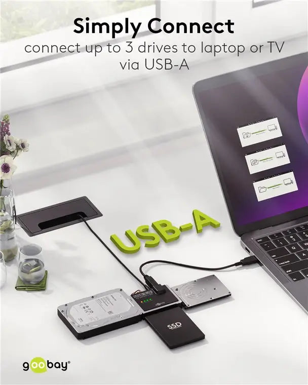Adaptor de hard disk USB 3.0 pentru IDE si SATA 2.5 / 3.5 inchi Goobay 72013