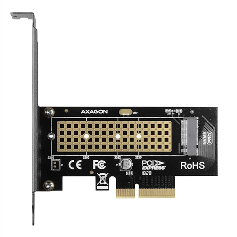 Adaptor Intern PCEM2-N PCI-E 3.0 4x - M.2 SSD NVMe suport SSD pana la 80mm AXAGON