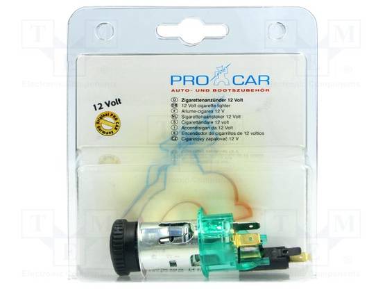 Adaptor mufa mama bricheta auto x1 10A 12÷24VDC verde PRO CAR 68131100