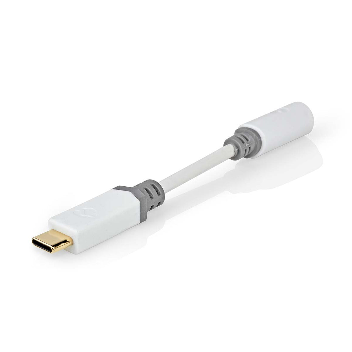 Adaptor PROFESIONAL Digital USB type C tata - Jack 3.5 mm mama Nedis 0.1m alb contacte aurite CCBW65950WT01