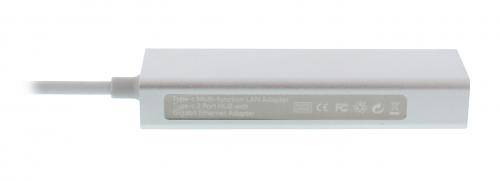 Adaptor retea +hub USB Type C la Gigabit Ethernet si 3x USB3.0 Well