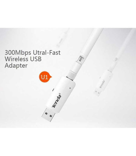 Adaptor retea USB 2.0 wireless N 300Mbps antena externa U1 Tenda