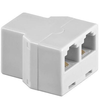 Adaptor RJ11 mama la 2x RJ11 mama alb Goobay