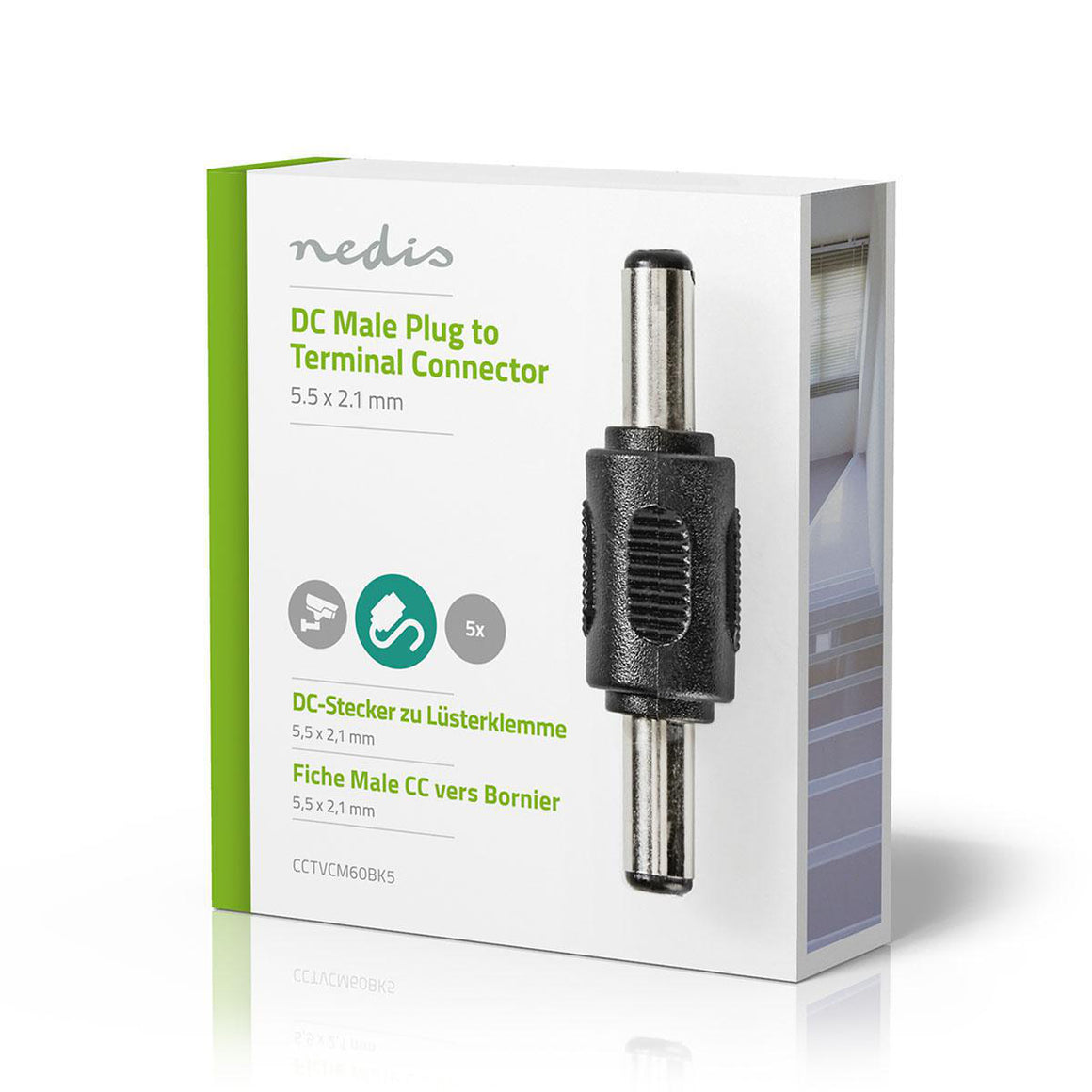 Adaptor tata-tata DC 5.5x2.1 mm 1buc conector pentru securitate CCTV NEDIS
