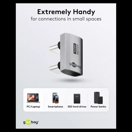 Adaptor USB-C3.1 mama - USB-C tata la 180 in forma de U Thunderbolt 3 /4 Goobay 74446