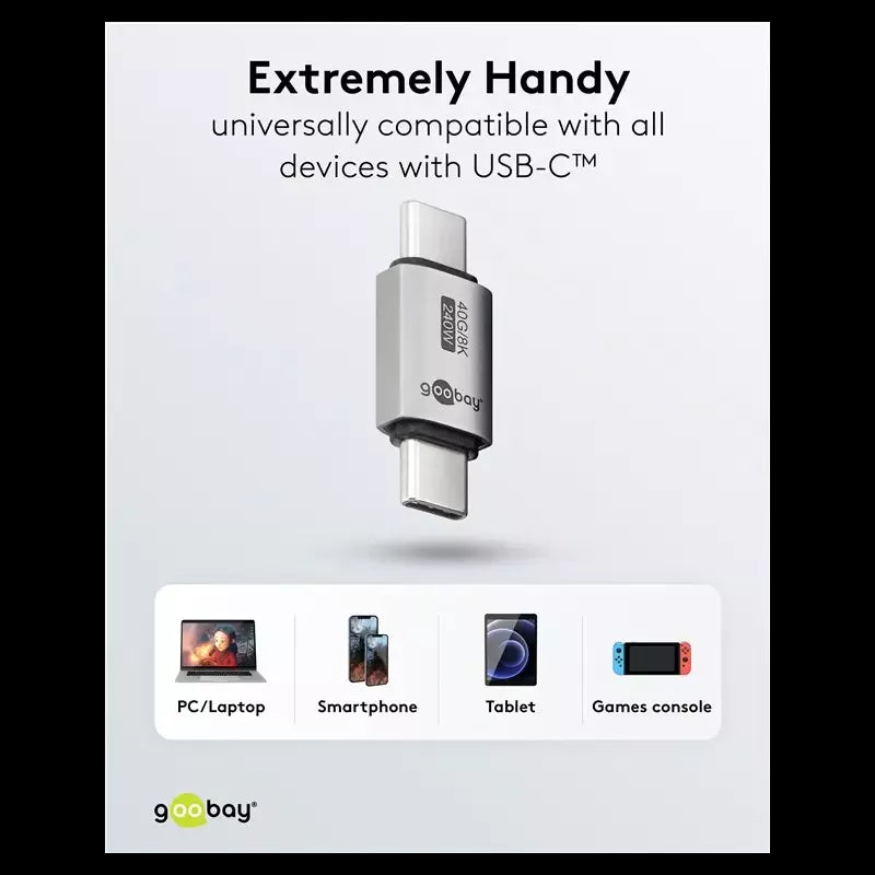 Adaptor USB-C3.1 tata - USB-C tata drept Thunderbolt 3 /4 Goobay 74448