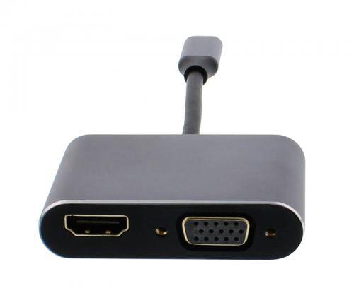 Adaptor USB Type C 3.1 - HDMI 4K 30Hz si VGA 1080p 60Hz Well