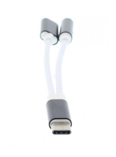 Adaptor USB Type C tata - jack 3.5 mm mama si USB Type C mama 13cm Well