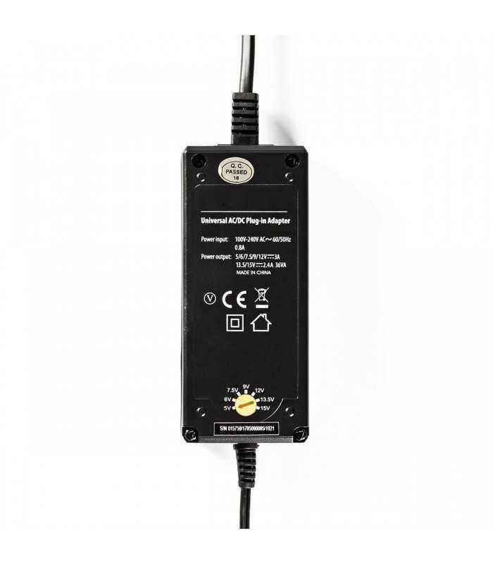 Alimentator Universal curent continuu 5 6 7.5 9 12 13.5 15V 36W max. Nedis