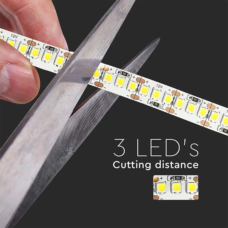 Banda LED SMD2835 12V 17W/m 204LED/m 800lm/m 4000K IP20 5M V-tac SKU-212462