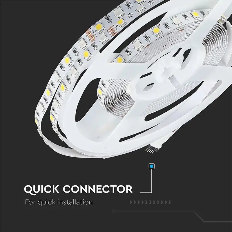 Banda LED SMD5050 60LED/m 357lm/m 8W/m RGB+W alb neutru IP20 5m V-TAC SKU-212552