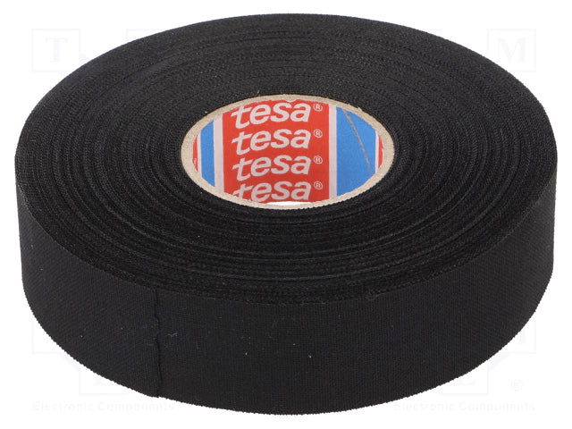 Banda textila 19mm 15m Thk 300um negru 150 grade C TESA 51006-00030-00