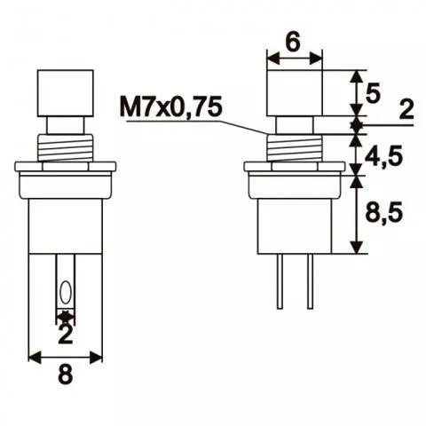 Buton 1 circuit 1.5A 250V OFF-(ON) fara retinere rosu