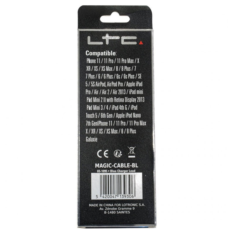 Cablu 1m 3in1 USB TYPE C iPhone Micro USB iluminat LED albastru