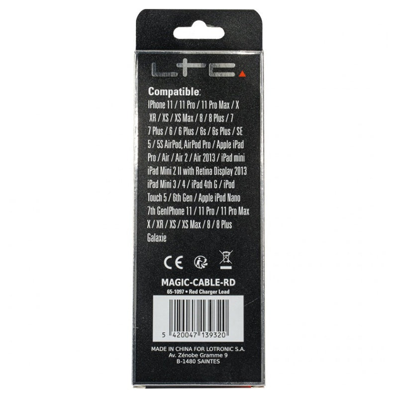 Cablu 1m 3in1 USB TYPE C iPhone Micro USB iluminat LED rosu