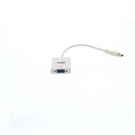 Cablu adaptor HDMI tata la VGA mama Well alb