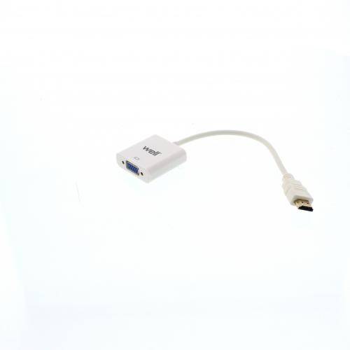 Cablu adaptor HDMI tata la VGA mama Well alb