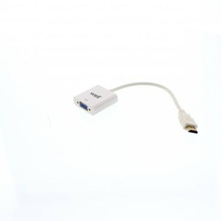 Cablu adaptor HDMI tata la VGA mama Well alb