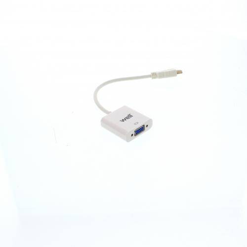 Cablu adaptor HDMI tata la VGA mama Well alb