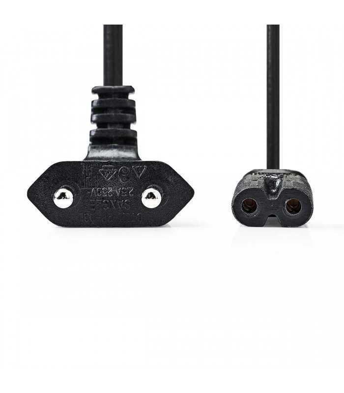Cablu alimentare Euro cotit tata - 2 pini IEC-320-C7 2m Nedis