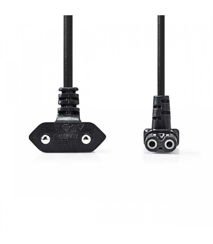 Cablu alimentare Euro cotit tata - 2 Pini IEC-320-C7 cotit 3m Nedis