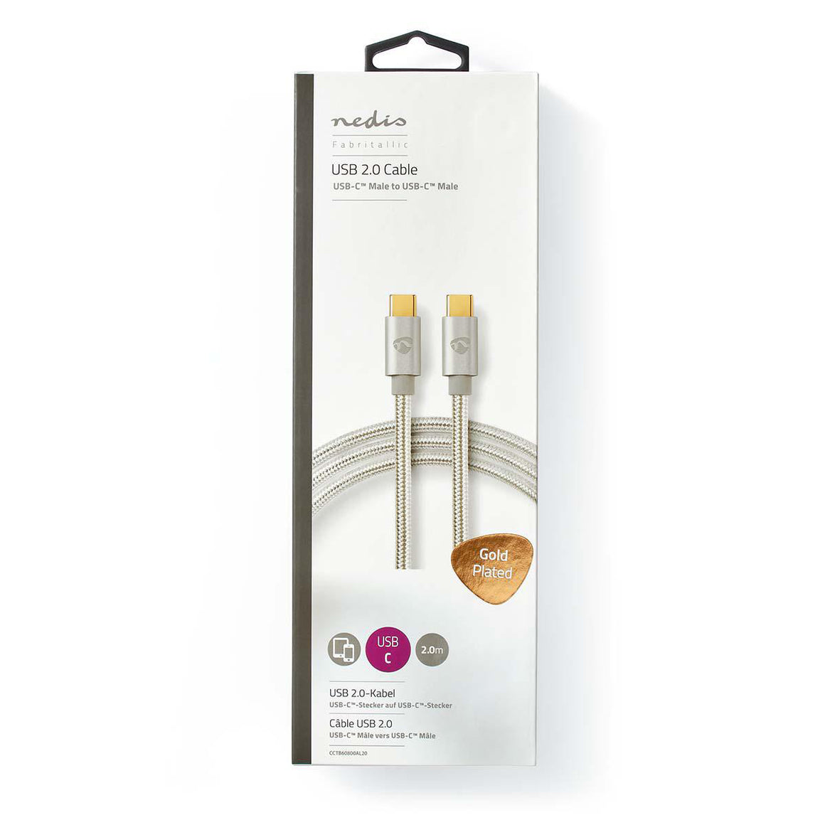 Cablu alimentare sincronizare Nedis USB Type C 2.0 - USB Type C 2m 100W
