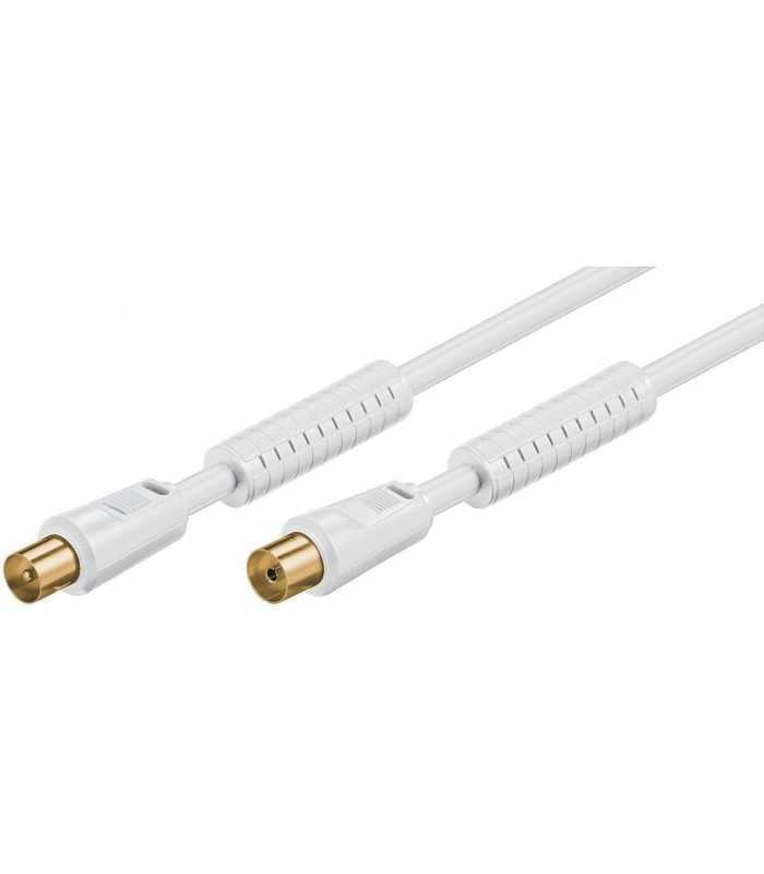 Cablu antena ecranat tata-mama 2.5m alb Goobay