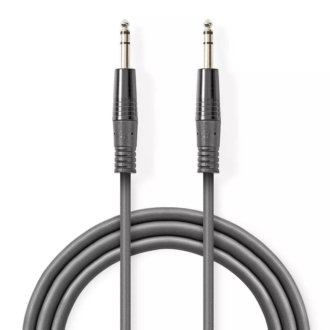 Cablu audio balansat Jack Stereo 6.35 mm tata - 6.35 mm tata 1.5m gri Nedis