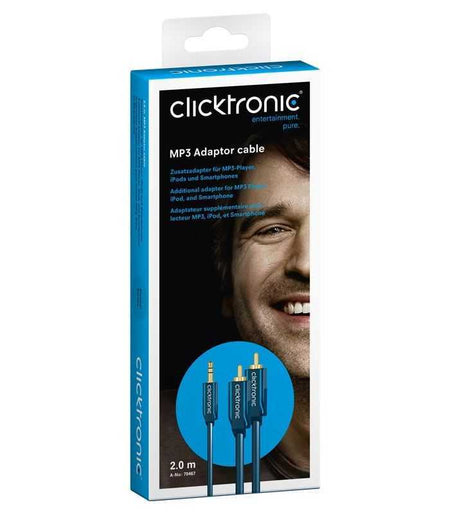 Cablu audio Profesional Jack 3.5 mm - 2x RCA 2m 50ohm OFC cupru fara oxigen AWG23 Clicktronic