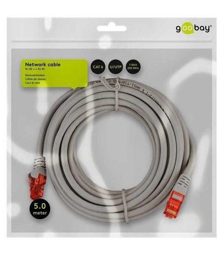 Cablu CAT6 patch UTP gri 5m CCA Goobay