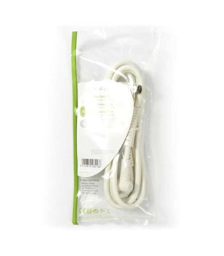 Cablu coaxial ecranat quad IEC tata cotit - IEC mama cotit 1.5m alb Nedis