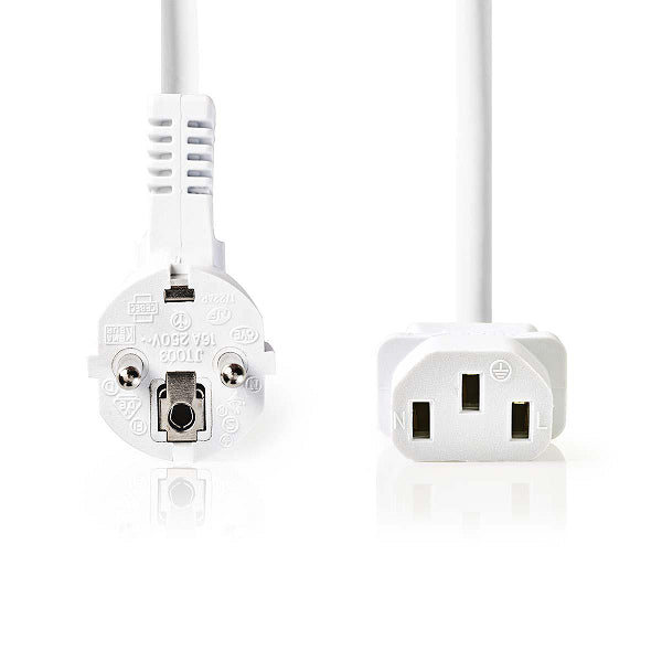 Cablu de alimentare PC Schuko tata cotit - IEC-320-C13 5m alb Nedis
