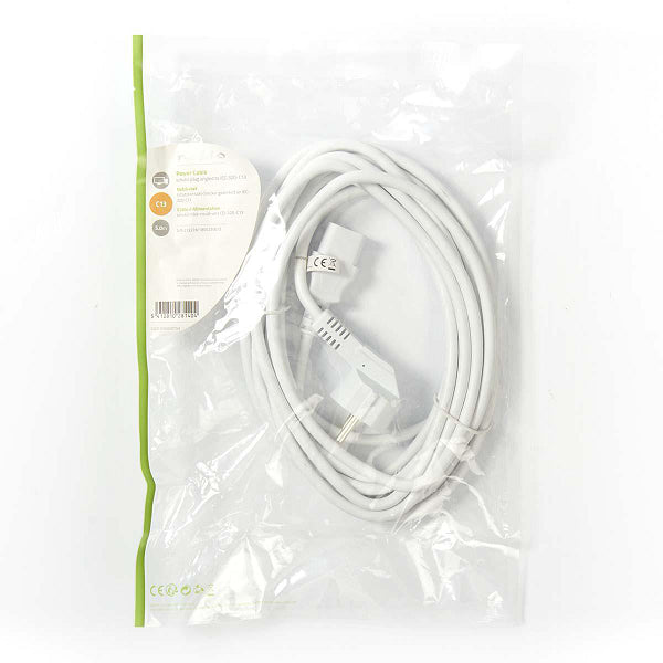 Cablu de alimentare PC Schuko tata cotit - IEC-320-C13 5m alb Nedis