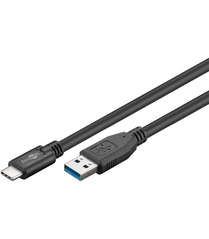 Cablu de incarcare si sincronizare USB 3.0 - USB TYPE C 3m 3A 15W negru Goobay