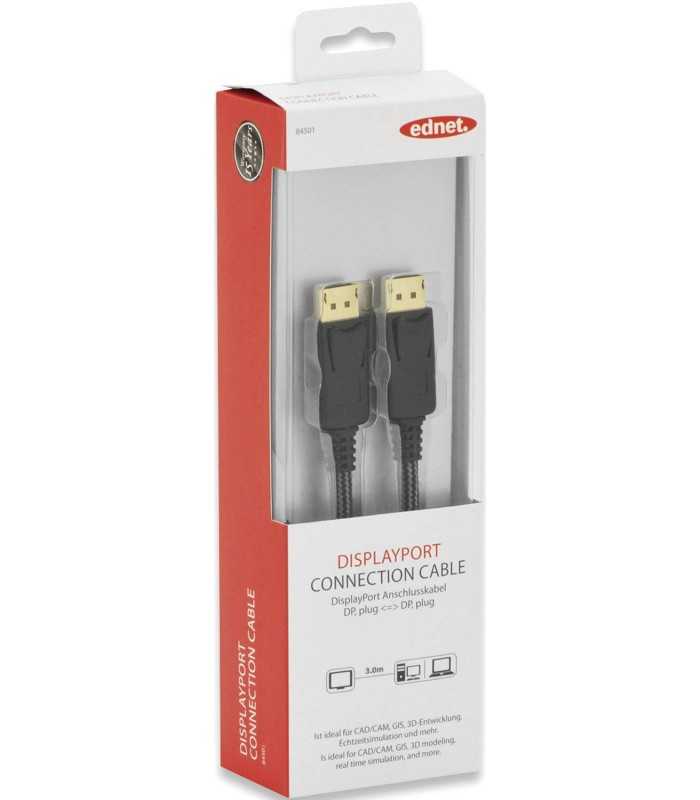 Cablu DisplayPort 1.2v DisplayPort mufa din ambele parti 3m EDNET 84501