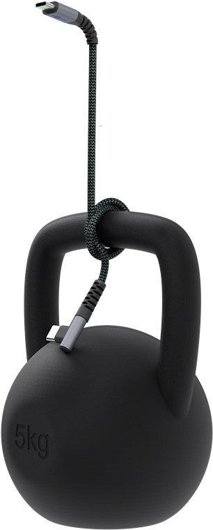Cablu elegant extra-robust textil USB2.0 type C 90 grade - USB type C 1m 60W mufe metalice Goobay 64659