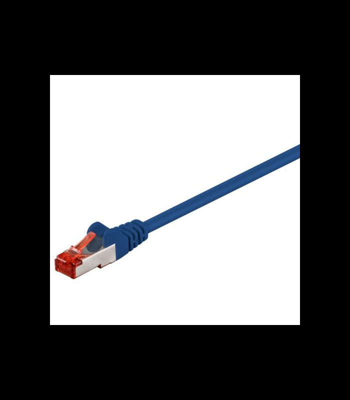 Cablu patchcord retea 3m CAT6e PiMF SSTP RJ45 x2 cupru ecranat albastru Goobay
