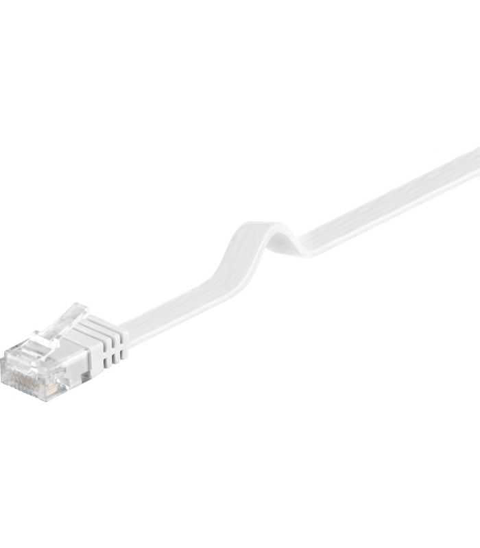 Cablu plat Cat6 UTP 1.5m 250MHz RJ45 cupru alb GOOBAY 95192