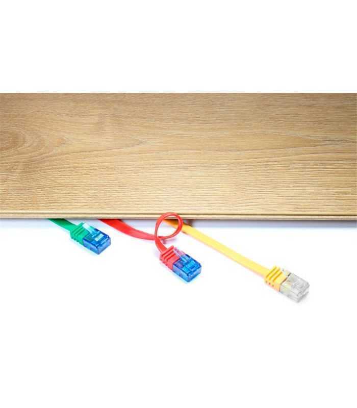 Cablu plat Cat6A UTP 3m 500MHz RJ45 cupru galben Goobay