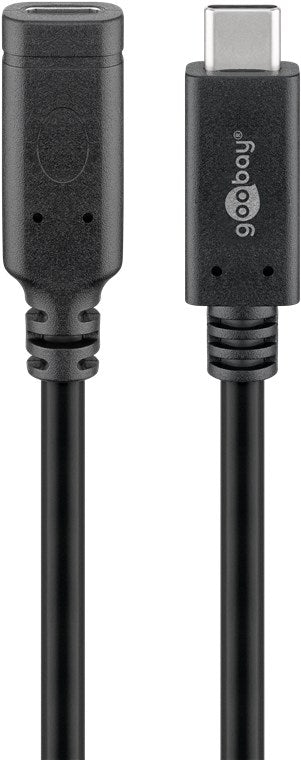 Cablu prelungitor USB-C 3.2 Generation 2 tata-mama 1m negru compatibil si pt. Thunderbolt 3 Goobay 61038