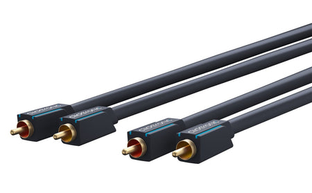 Cablu Profesional 2x RCA - 2x RCA 15m OFC cupru dublu ecaranat aurit Clicktronic 70385
