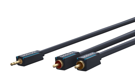 Cablu Profesional CLICKTRONIC audio STEREO JACK 3.5 mm AUX tata la 2x RCA tata STEREO 3m OFC COAX 50 ohm 70468 CLICKTRONIC