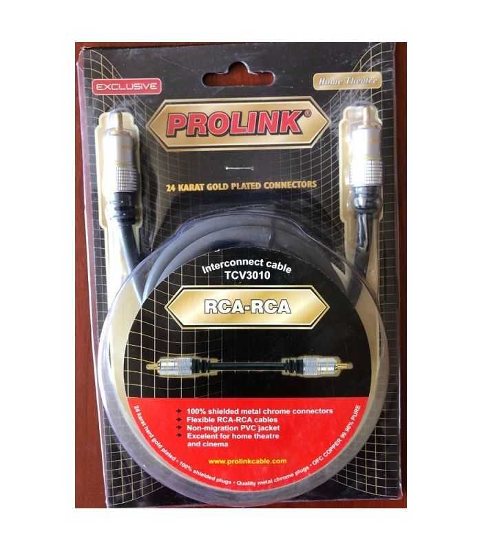Cablu RCA mufa tata x1 din ambele parti 1.2m aurit negru PROLINK TCV3010-1.2
