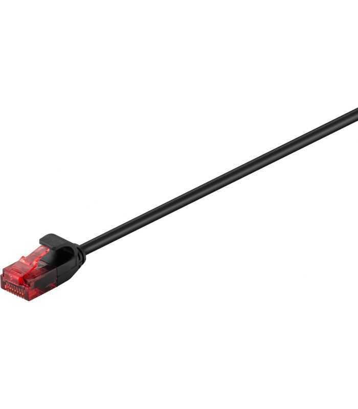 Cablu slim 3.6mm patchcord Cat6 UTP 5m negru 250MHz RJ45 cupru Goobay