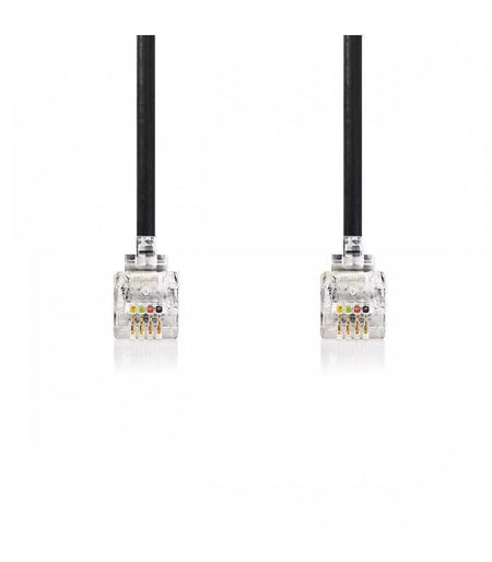 Cablu spiralat RJ10 tata - RJ10 tata 5m negru Nedis