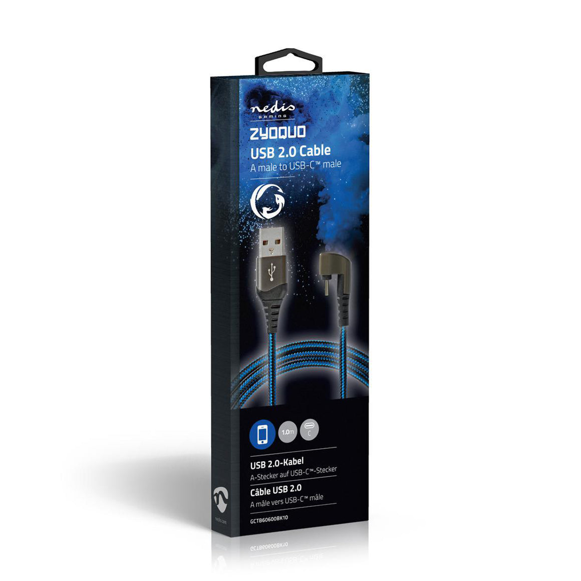 Cablu USB 2.0 A tata - USB Type C tata conector gaming 180 1m NEDIS