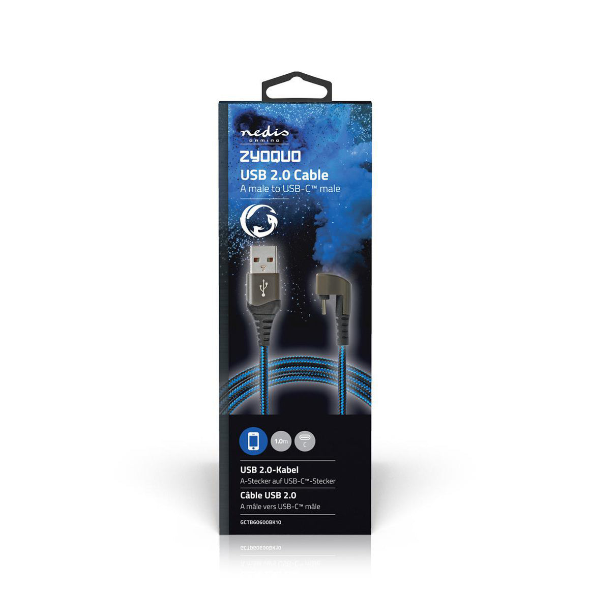 Cablu USB 2.0 A tata - USB Type C tata conector gaming 180 1m NEDIS