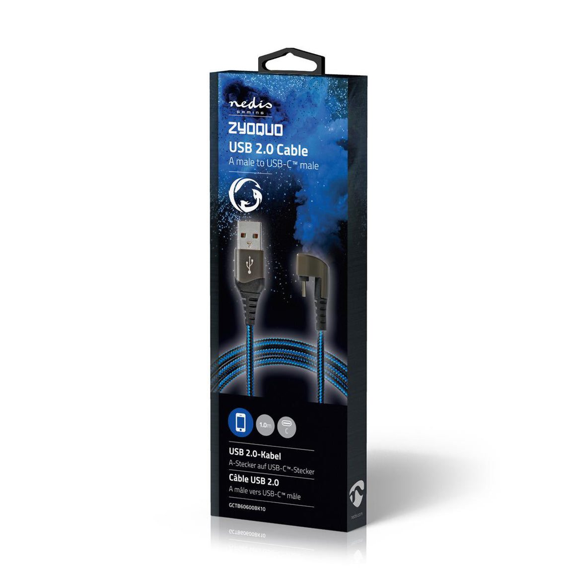 Cablu USB 2.0 A tata - USB Type C tata conector gaming 180 1m NEDIS